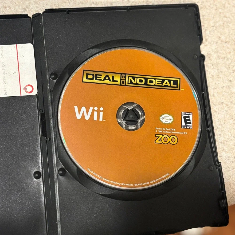 Deal or No Deal Nintendo Wii Game Howie Mandel Zoo Games RVL-RLAE-USA‎ 2008 E